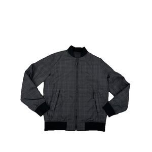 Saks Fifth Avenue Gray Duck Down Bomber Jacket Men’s Size Medium Classic Luxury